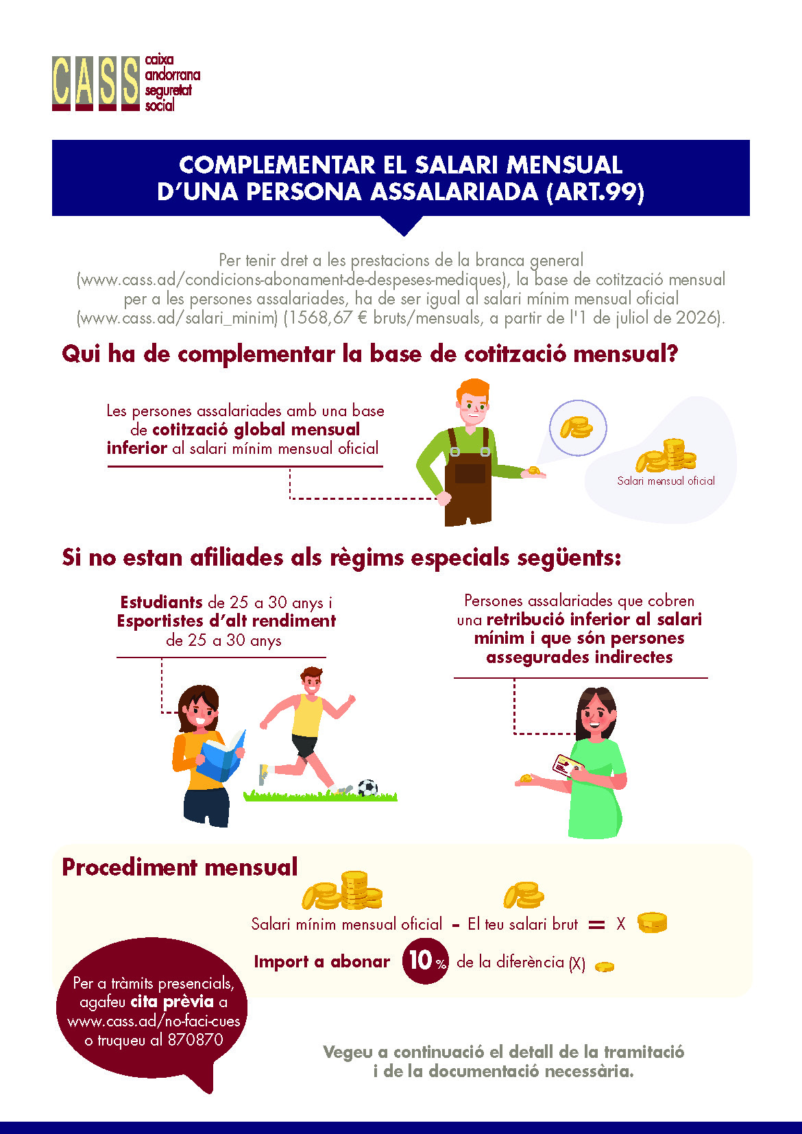 Fitxa informativa del complement de salari per persones assalariades i assimilades